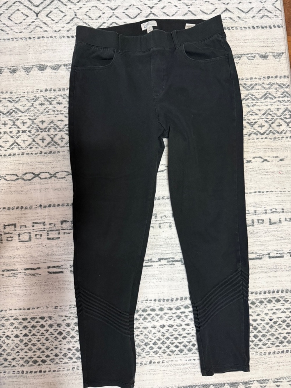 Market & Spruce Black Skinny Moto-Detail Jeans